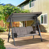 Outsunny 3 Seater Porch Swing Heavy Duty Outdoor Swing Chair Outdoor Lounge Hammock Cushioned Seat W|Outsunny 3 Places Heavy Duty Swing Chair Outdoor Lounge Hamac Coussin Siege Avec Auvent Inclinable,m