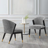 Ola Modern Wood Chenille Dining Chair in Gray - Set of 2 | Chaise de salle a manger Ola en bois moderne avec revetement en chenille grise - Lot de 2