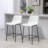 HOMCOM Bar Stools Set of 2, Microfiber Cloth Upholstered Bar Chairs