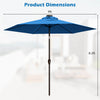 Costway 9FT Patio Solar Umbrella LED Steel Tilt W/ Crank Blue