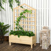 Outsunny Raised Garden Bed With Trellis For Climbing Plants, 59 Inch Wooden Box Planters For Outdoor|Outsunny Lit De Jardin Sureleve Avec Treillis Pour Plantes Grimpantes, Jardinieres En Bois De 59 Pou