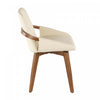 LumiSource Cosmo Faux Leather Mid-Century Dining Chair - Walnut/Cream|Chaise de salle à manger de style du milieu du 20e siècle Cosmo en similicuir - noyer et crème