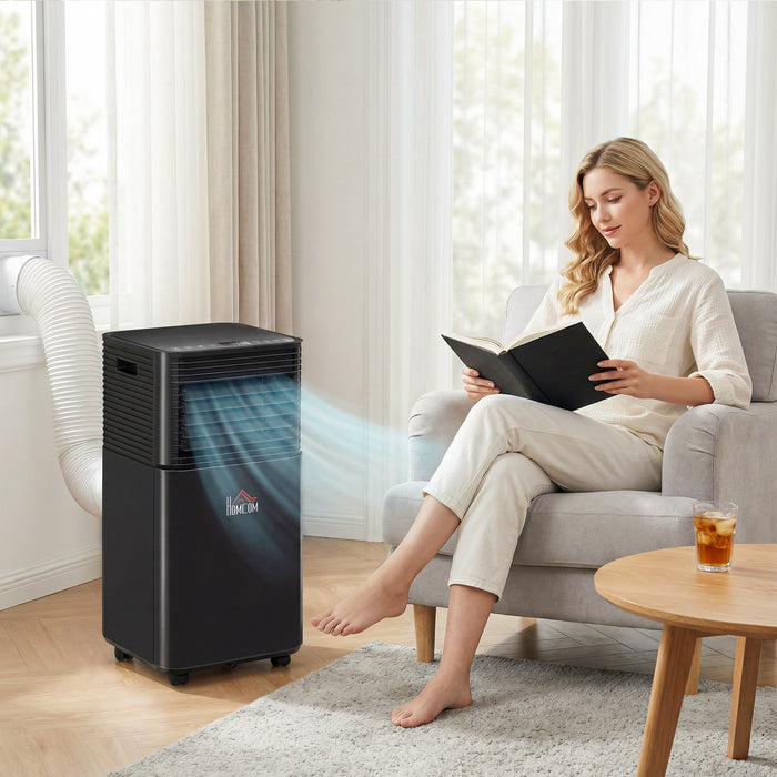 HOMCOM 8000 BTU Air Conditioner, Quiet AC Unit with Remote Control, Black