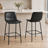 HOMCOM Bar Stools Set of 2, Microfiber Cloth Upholstered Bar Chairs