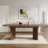 FlexDine 63-79 Inch Oval Extendable Dining Table with Hidden Leaf and Dual Pedestal Base, Walnut | FlexDine Table a Manger Ovale Extensible 63-79 po avec Rallonge Cachee et Base a Double Piedestal, Noyer