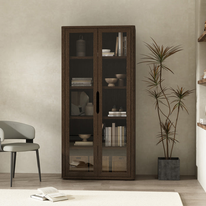 Rivington Modern 38\" Bookcase Cabinet in Walnut
