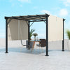 Outsunny 10' X 10' Retractable Pergola Canopy For Backyard, Garden, Beige|Outsunny Auvent De Pergola Retractable 10' X 10' Pour Jardin, Beige