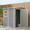 Outsunny 4 X 5ft Lean To Outdoor Storage Shed Plastic Garden Tool Storage|Outsunny 4 X 5ft Abri De Jardin En Metal Stockage D'outils De Jardin