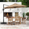 Costway 9 FT Cantilever Patio Umbrella Offset Hanging Umbrella with Vented Top for Poolside Brown