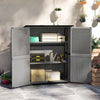 Outsunny Outdoor Storage Cabinet, Wood Garden Shed With 2 Shelves, Grey