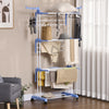 Homcom Foldable Clothes Drying Rack With 2 Side Wings 4 Castors|Homcom Etendoir A Linge Pliable Avec 2 Ailes Laterales, 4 Roulettes