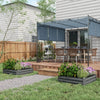 Outsunny 39" X 39" X 12" Set Of 2 Raised Garden Bed, Elevated Planter Box With Galvanized Steel Fram|Outsunny Jardiniere Surelevee Jardiniere Surelevee Pour Fleurs Lot De 2 Gris