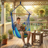 Outsunny Hammock Chair, Swing Hanging Macrame Chair, Blue and Green