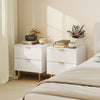 HOMCOM Nightstand, Bedside Table, Side End Table with 2 Drawers, White