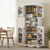 HOMCOM 73" Kitchen Pantry Cabinet, Kitchen Hutch with Door Shelves, White