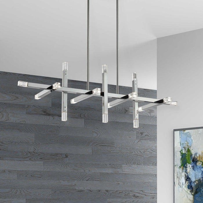 Dainolite Francesca Horizontal Chandelier 48w Polished Chrome Acrylic Diffuser Lamp