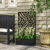 Outsunny Outdoor Privacy Screen With Planter Box, Metal Privacy Panel And Raised Graden Bed, Wall-mo|Outsunny Ecran D'intimite Exterieur Avec Jardiniere, Panneau D'intimite En Metal Et Lit De Jardin Su