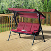 Outsunny 3-person Porch Swing Patio Swing Chair With Canopy For Patio, Garden, Backyard, Poolside, W|Chaise Pivotante Exterieure Pour Porche En Metal Pour 3 Personnes Avec Auvent Pour Patio Et Jardin A