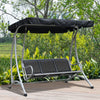 Outsunny 3 Person Patio Swing Seats With Adjustable Canopy Outdoor Swing Chair Bench For Garden, Poo|Outsunny Balancoire De Patio Pour 3 Personnes Avec Auvent Reglable, Noir