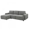 Cleo 2-Piece Textured Weave Sleeper Sectional with Storage Chaise and Block Arms - Grey