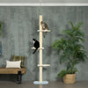 Pawhut Floor To Ceiling Cat Tree, 4-tier Cat Tower For Large Cats With Adjustable Height 87"-102", S|Pawhut Arbre A Chat Du Sol Au Plafond, Tour A Chat A 4 Niveaux Pour Grands Chats Avec Hauteur Ajusta
