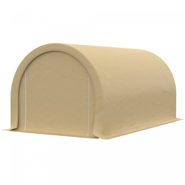 Outsunny 10' X 16' Carport Storage Tent Anti-uv Pe Portable Garage, Beige