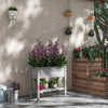 Outsunny Wooden Raised Garden Bed With Storage Shelf Grey|Outsunny Lit De Jardin Sureleve En Bois Avec Etagere De Rangement, Gris