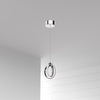 Dainolite Parson LED Pendant 14w Polished Chrome Finish White Silicone Diffuser Lamp|Luminaire suspendu Parson de Dainolite en silicone blanc qui diffuse la lumière, avec fini chromé poli et ampoule à DEL de 14 W