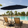 Costway 15FT Double-Sided Twin Patio Umbrella Sun Shade Outdoor Crank Market Base Navy