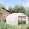 Outsunny 15'x10'x7' Heavy Duty Walk-in Tunnel Greenhouse Gardening Planting Shed Warm Green House Wh|Outsunny 15'x10'x7' Tunnel De Passage Pour Charges Lourdes, Serre Jardinage Abri De Plantation , Mai