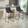 HOMCOM Bar Stools Set of 2, Counter Height Barstools with Back, Dark Brown