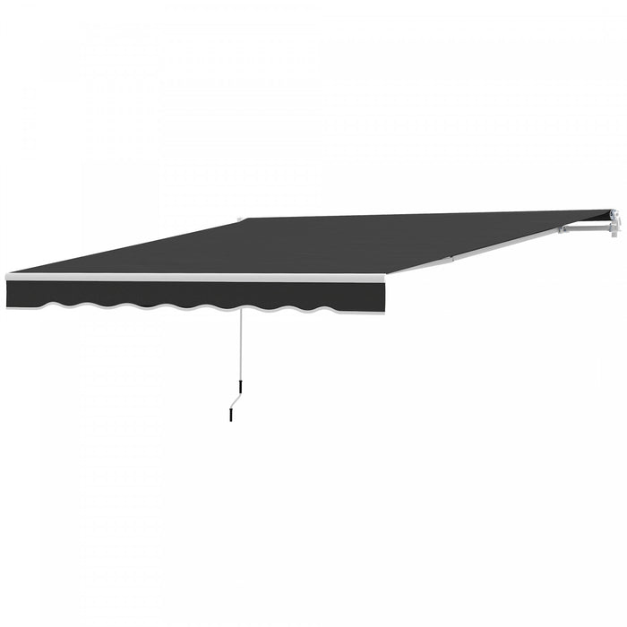 8' x 7' Retractable Awning, Patio Awnings, Sunshade Shelter, Black
