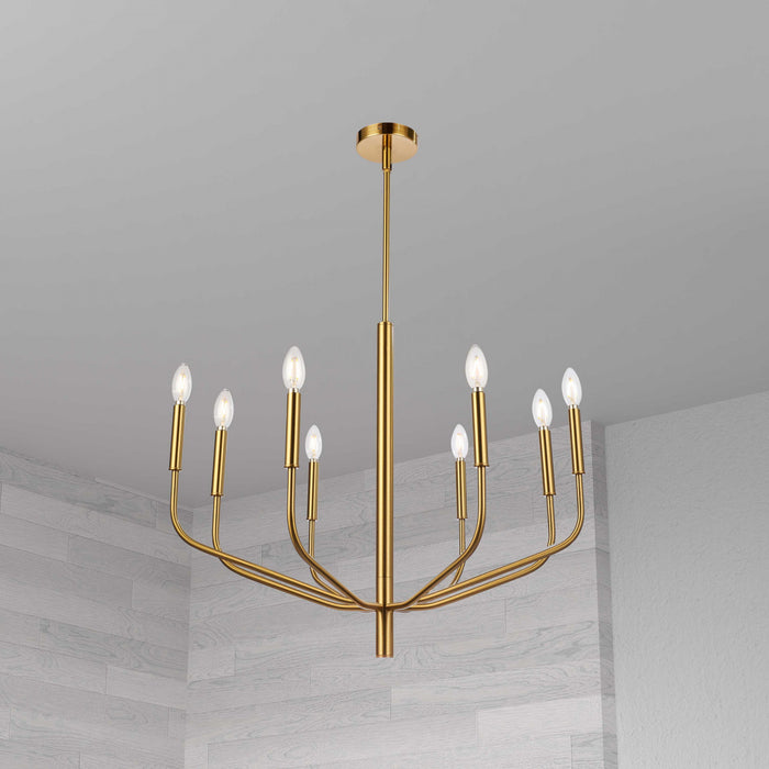 Dainolite Eleanor 6 Light Chandelier Aged Brass Lamp