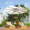 Outsunny 10' Offset Patio Umbrella 360° Rotation Cantilever Umbrella, White