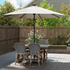 Costway 10 FT Solar Patio Umbrella with 96 LED Lights 35° Adjustable Tilt Vented Top Beige