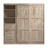Bestar Pur Full Murphy Unit with Drawers 84-Inch Wall Bed - Rustic Brown|Lit double escamotable mural Pur de Bestar de 84 po avec tiroirs - brun rustique