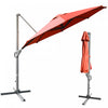 Costway 11ft Patio Offset Umbrella Cantilever Rotation Aluminum Tilt Cross Base Orange
