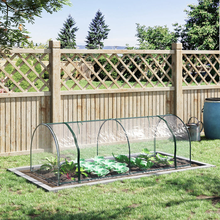 Outsunny 99\" X 39\" X 32\" Mini Greenhouse Transparent Portable Hot House For Plants With Zippered Doors For Outdoor, Indoor, Garden