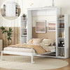 Aiden Murphy Bed with Shelves and LED Lights,Full Size,White Full Bed | Aiden Lit escamotable Murphy avec etageres et eclairage LED, taille Full, blanc