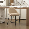 Gracie Modern Metal Upholstered Counter Stool in Tan and Black Bar Stool | Tabouret de comptoir moderne Gracie en metal et tissu, coloris beige et noir