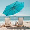 Costway 10 ft 3-tier Vented Patio Umbrella Large Market Table Umbrella Outdoor Sun Shade Turquoise