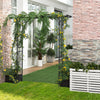 Outsunny 7ft Metal Garden Arch Outdoor Walkway Arbor For Decorative Climbing Plants Patio Lawn Backy|Outsunny Arche De Jardin En Metal De 7 Pieds Tonnelle De Passerelle Exterieure Pour Plantes Grimpant