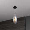 Dainolite Abba 1 Light Pendant Black Finish Smoked Glass Lamp|Luminaire suspendu Abba de Dainolite en verre fumé, avec fini noir et 1 ampoule