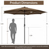 Costway 10 FT 112 LED Solar-Lighted Patio Market Umbrella Crank Tilt Outdoor Coffee
