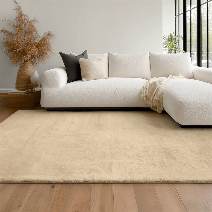Argo Plush & Shags Beige Washable Rug 8'0\" x 10'0\" Indoor Area Rug