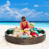 Kids Sandbox With Cover, Sandbox Outdoor With Corner Seat, Easy Assembly, Sand Play Station For Back|Bac A Sable Rond Avec Auvent Oxford Impermeable, Doublure En Tissu Inferieur, Ensemble De Jeu Pour E