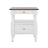 Aspen Nightstand Set of 2 with Drawers and Open Shelves, Milk White | Aspen Lot de 2 Tables de Nuit avec Tiroirs et Etageres Ouvertes, Blanc Lait
