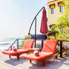 Costway 10FT Patio Offset Hanging Umbrella Easy Tilt Adjustment 8 Ribs Backyard Burgundy