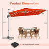 Costway 10 FT Patio Cantilever Umbrella Outdoor Aluminum Hanging Offset Umbrella w/ 360° Rotation Orange