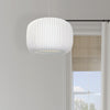 Dainolite Mia 1 Light Pendant White Slit Shade Lamp|Luminaire suspendu Mia de Dainolite avec abat-jour à fentes, fini blanc et 1 ampoule